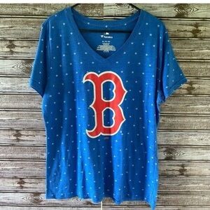 Fanatics Women's Boston Red Sox Short-Sleeved V-Neck Tee T-Shirt - Size S